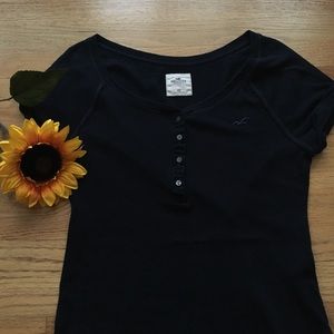 Hollister Half Button Up Short Sleeve Shirt